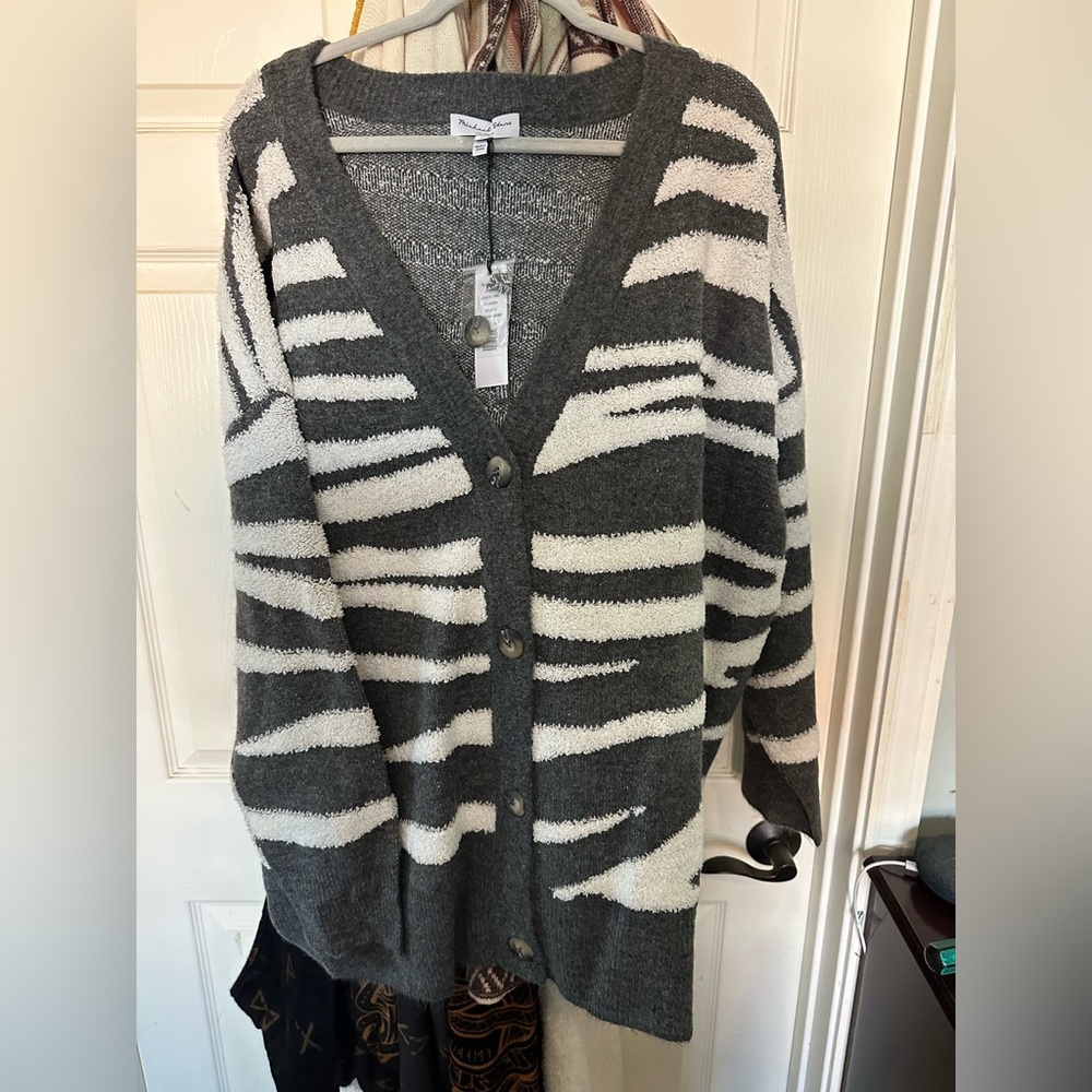 NWT Michael Stars Charcoal Combo Nell Cardigan